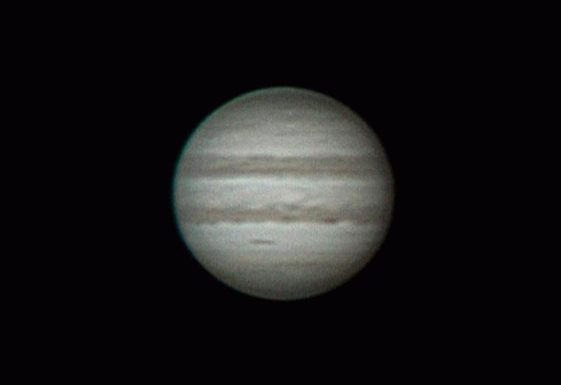 Knigsplanet Jupiter am 17.3.2003 im Teleskop in 72820 Sonnenbhl-Genkingen (Aufnahmen: Martin Wagner)