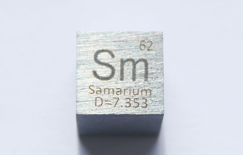 Samarium-Dichtewrfel Samarium Density Cube 1cm3 ca. 99,95%