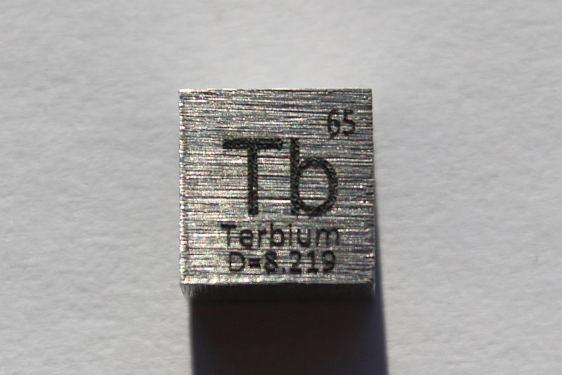 Terbium-Dichtewrfel Terbium Density Cube 1cm3 ca. 99,95%