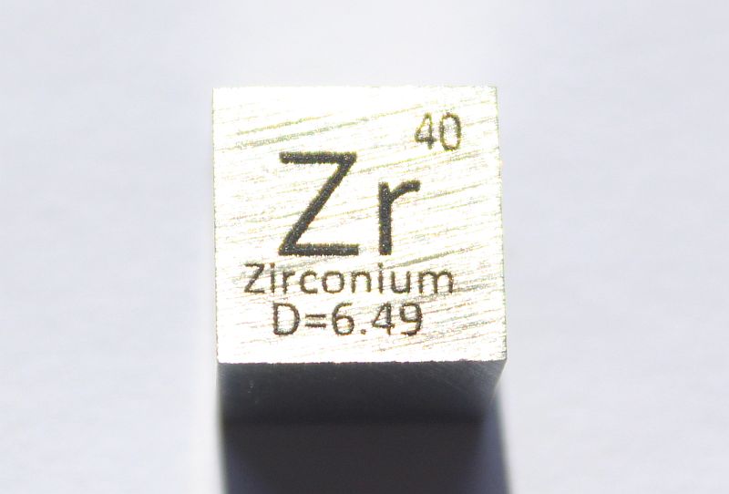 Zirkonium-Dichtewrfel Zirconium Density Cube 1cm3 ca. 99,2%