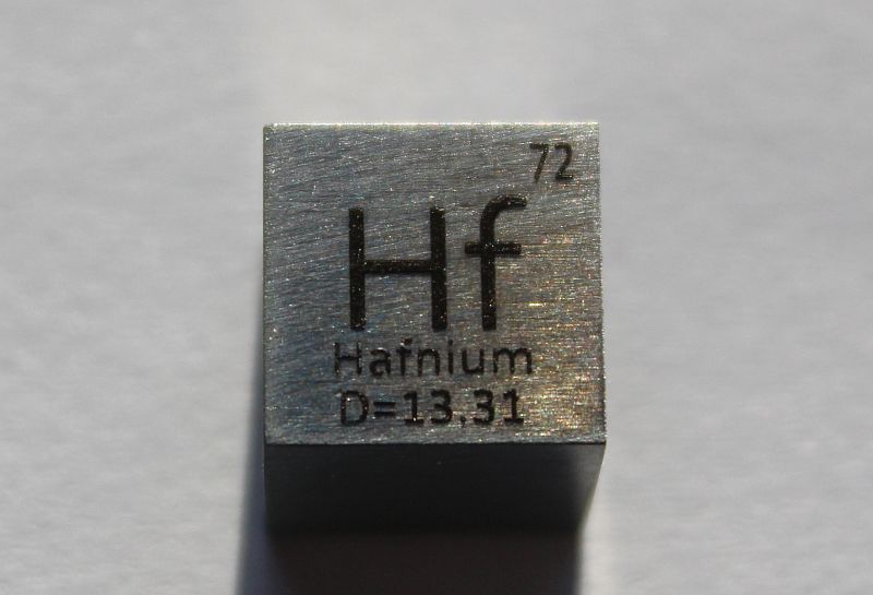 Hafnium-Dichtewrfel Hafnium Density Cube 1cm3 ca. 99,9%