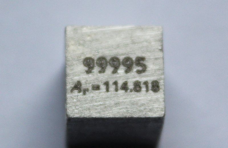 Indium Density Cube 1cm3 ca. 99,995%