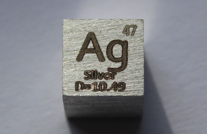Silber-Dichtewrfel Silver Density Cube 1cm3 ca. 99,99%