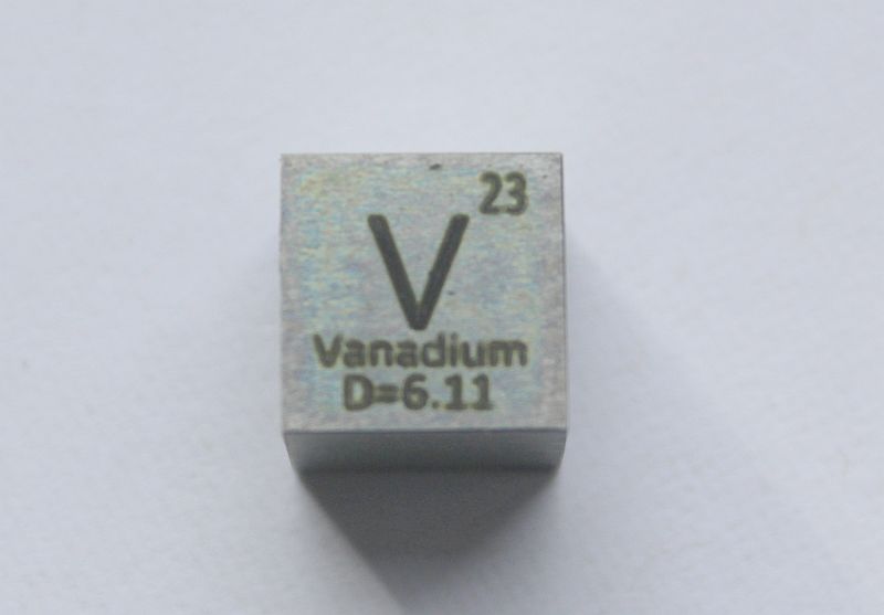 Vanadium-Dichtewrfel Vanadium Density Cube 1cm3 ca. 99,9%