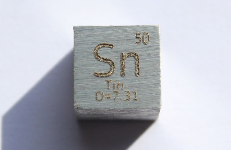 Zinn-Dichtewrfel Tin Density Cube 1cm3 ca. 99,99%