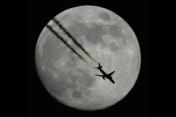 This plane really flew in front of the moon